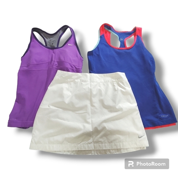Nike Tops - 3 PC. Nike Skort, Nike dri-fit tank and unknown brand reversible tank Set size S